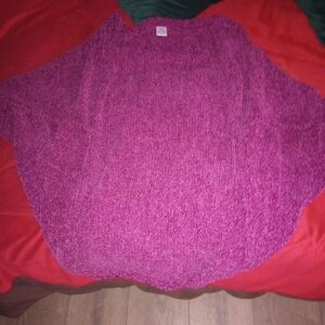 Women's Purple Shawl Sweater One Size